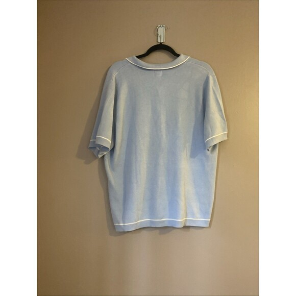 Women's Short Sleeve Polo Collar Pullover Sweater Blue - A New Day 1X NWT - Picture 6 of 6